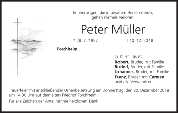 Anzeige von Peter Müller von MGO