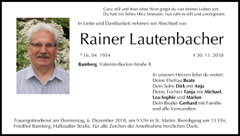 Anzeige von Rainer Lautenbacher von MGO