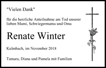 Anzeige von Renate Winter von MGO