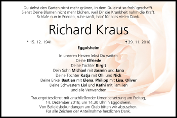 Anzeige von Richard Kraus von MGO