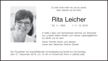 Anzeige von Rita Leicher von MGO
