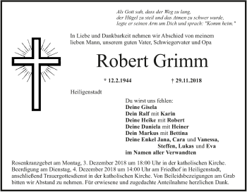 Anzeige von Robert Grimm von MGO