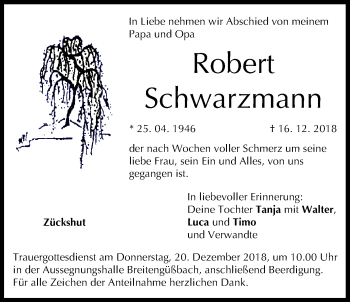 Anzeige von Robert Schwarzmann von MGO