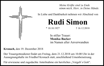 Anzeige von Rudi Simon von MGO