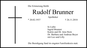 Anzeige von Rudolf Brunner von MGO