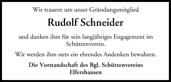 Anzeige von Rudolf Schneider von MGO