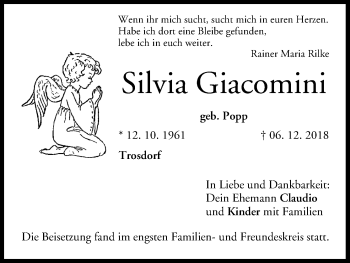 Anzeige von Silvia Giacomini von MGO