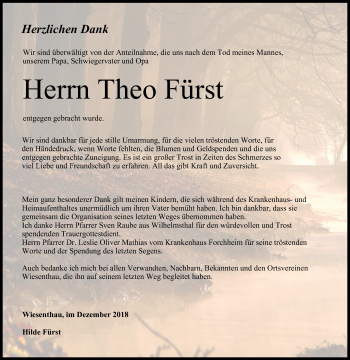 Anzeige von Theo Fürst von MGO