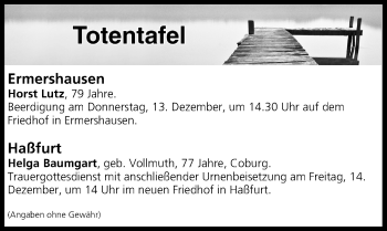 Anzeige von Totentafel vom 13.12.2018 von MGO