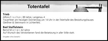 Anzeige von Totentafel vom 13.12.2018 von MGO