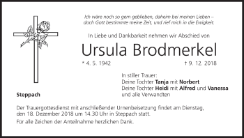 Anzeige von Ursula Brodmerkel von MGO