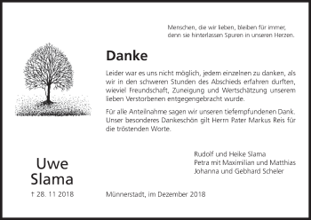 Anzeige von Uwe Slama von MGO