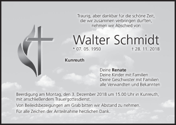 Anzeige von Walter Schmidt von MGO