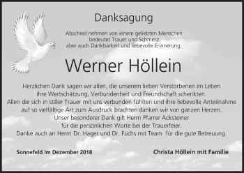 Anzeige von Werner Höllein von MGO
