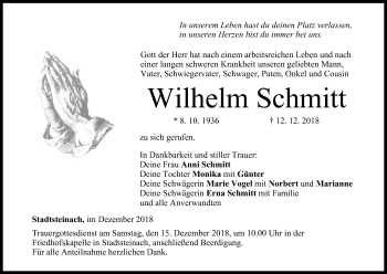 Anzeige von Wilhelm Schmitt von MGO