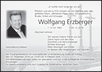 Anzeige von Wolfgang Erzberger von MGO