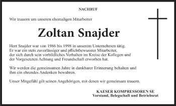 Anzeige von Zoltan Snajder von MGO