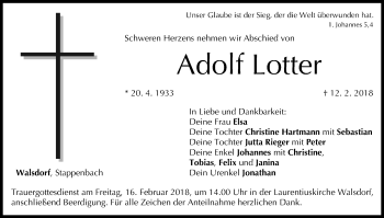 Anzeige von Adolf Lotter von MGO