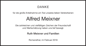 Anzeige von Alfred Meixner von MGO