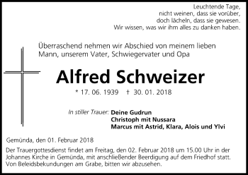Anzeige von Alfred Schweizer von MGO