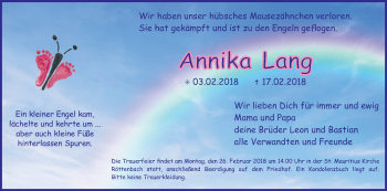 Anzeige von Annika Lang von MGO