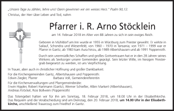 Anzeige von Arno Stöcklein von MGO