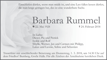 Anzeige von Barbara Rummel von MGO