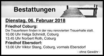 Anzeige von Bestattungen vom 06.02.2018 von MGO