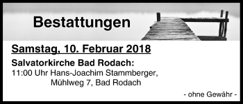 Anzeige von Bestattungen vom 10.02.2018 von MGO