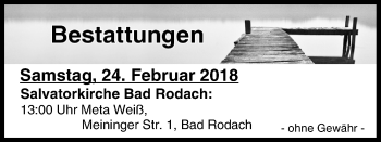 Anzeige von Bestattungen vom 24.02.2018 von MGO