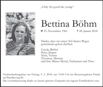 Anzeige von Bettina Böhm von MGO