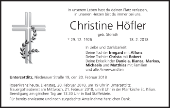 Anzeige von Christine Höfler von MGO