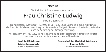 Anzeige von Christine Ludwig von MGO
