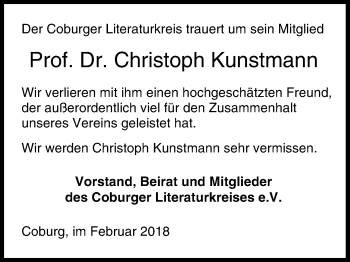 Anzeige von Christoph Kunstmann von MGO