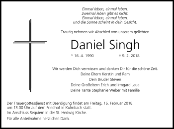 Anzeige von Daniel Singh von MGO