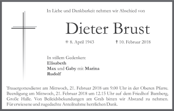 Anzeige von Dieter Brust von MGO