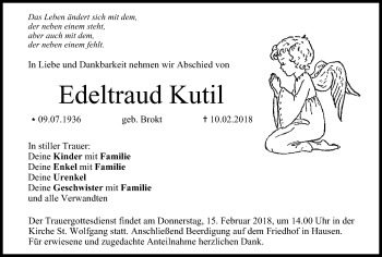 Anzeige von Edeltraud Kutil von MGO