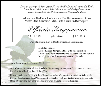 Anzeige von Elfriede Krappmann von MGO