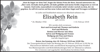 Anzeige von Elisabeth Rein von MGO