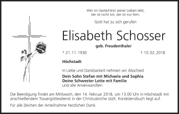 Anzeige von Elisabeth Schosser von MGO
