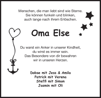 Anzeige von Else Chlebowski von MGO