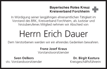 Anzeige von Erich Dauer von MGO