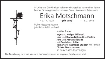 Anzeige von Erika Motschmann von MGO
