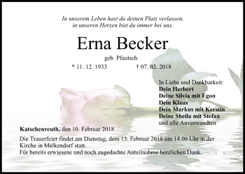 Anzeige von Erna Becker von MGO