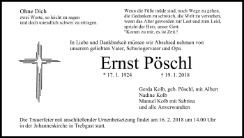Anzeige von Ernst Pöschl von MGO
