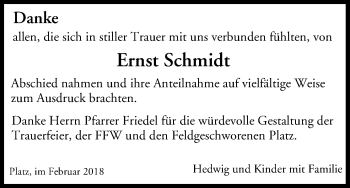 Anzeige von Ernst Schmidt von MGO