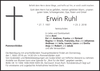 Anzeige von Erwin Ruhl von MGO