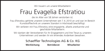 Anzeige von Evagelia Efstratiou von MGO