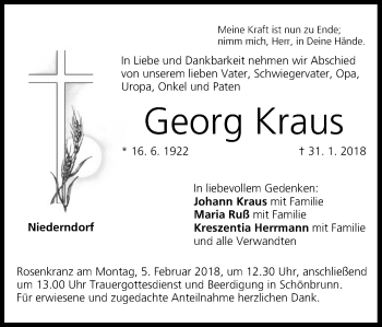 Anzeige von Georg Kraus von MGO