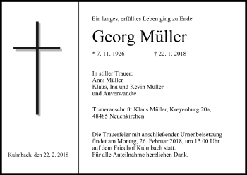 Anzeige von Georg Müller von MGO